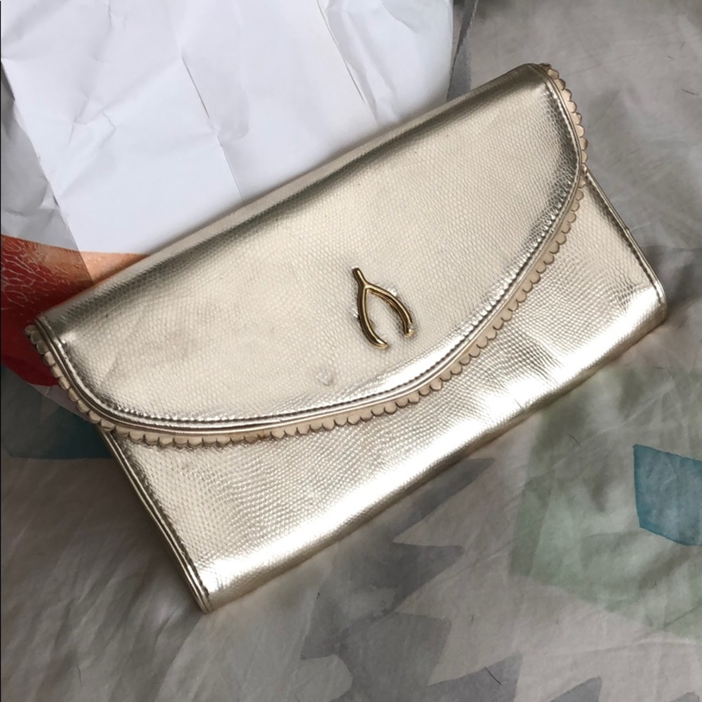 Lily Pulitzer gold clutch
